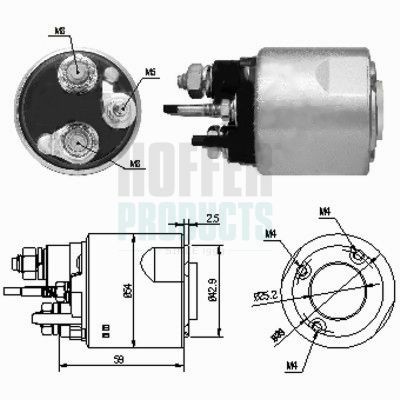 HOFFER Starter solenoid Article number: 6646159 cheaply