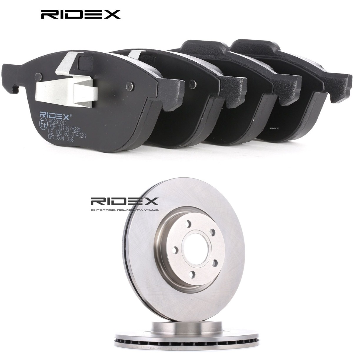 RIDEX Brake discs and pads set Article number: 3405B0062 cheaply