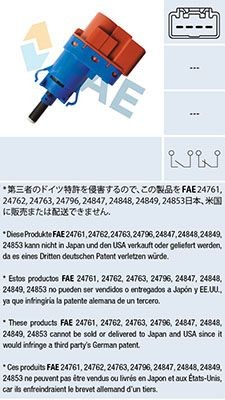 FAE Brake Light Switch Article number: 24796 cheaply