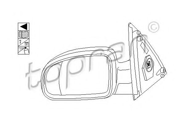 TOPRAN Wing mirror Article number: 206 236 cheaply