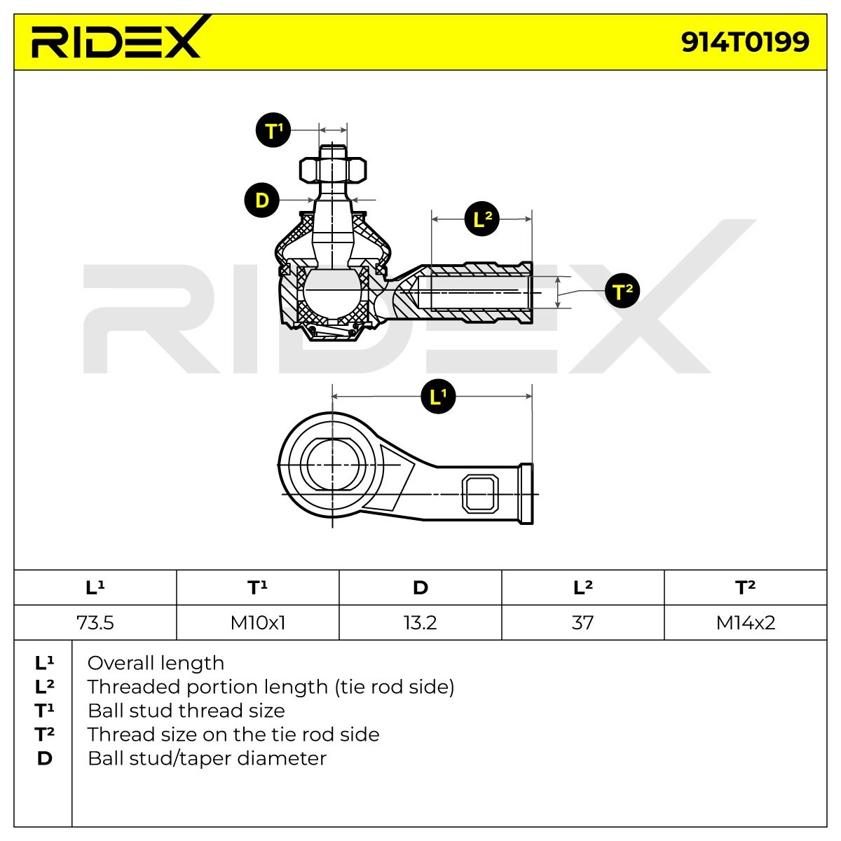 RIDEX Track rod end Article number: 914T0199 cheaply