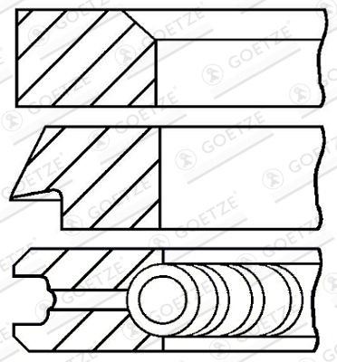 GOETZE ENGINE Комплект сегменти артикулен номер: 08-142406-00 евтино