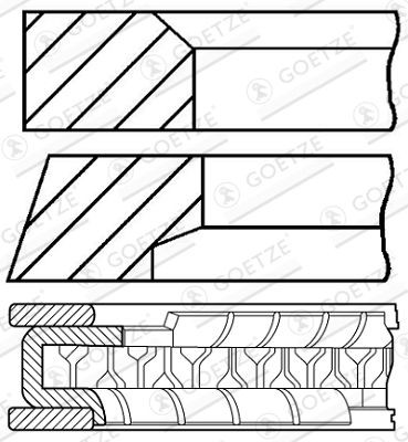 GOETZE ENGINE Комплект сегменти артикулен номер: 08-433700-00 евтино