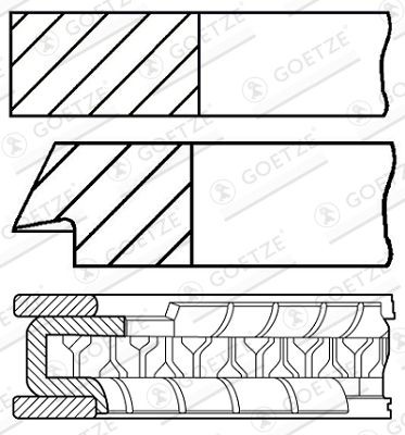 GOETZE ENGINE Комплект сегменти артикулен номер: 08-125607-00 евтино