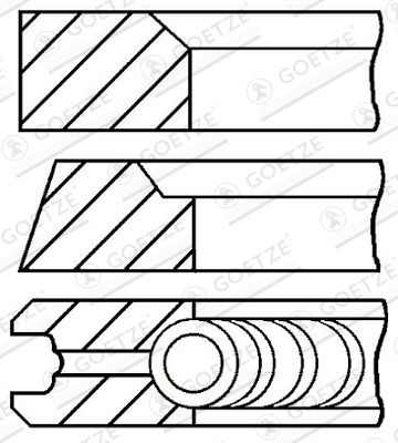 GOETZE ENGINE Комплект сегменти артикулен номер: 08-849007-00 евтино