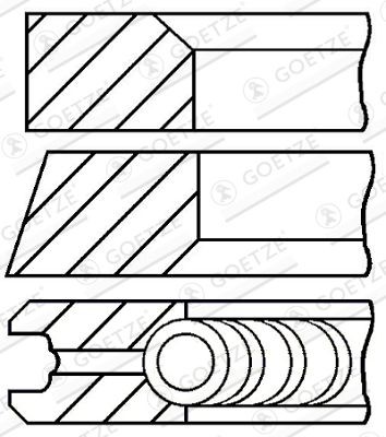 GOETZE ENGINE Комплект сегменти артикулен номер: 08-123407-00 евтино