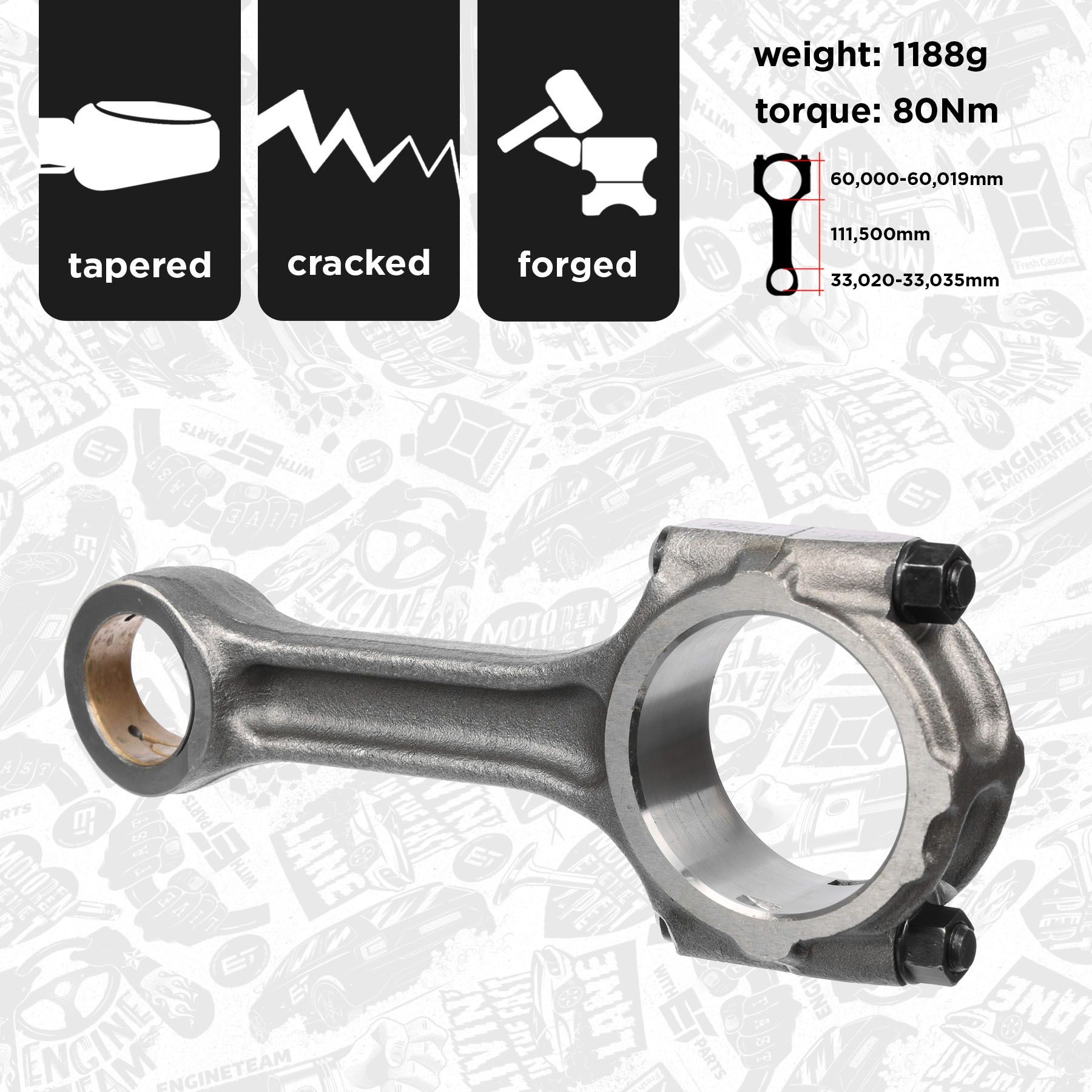 ET ENGINETEAM Connecting Rod Article number: OM0023 cheaply