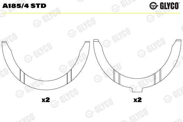 GLYCO A185/4 STD Distansskiva, vevaxel HILUX Pick-up 2.4 D 84 hk Diesel 2005