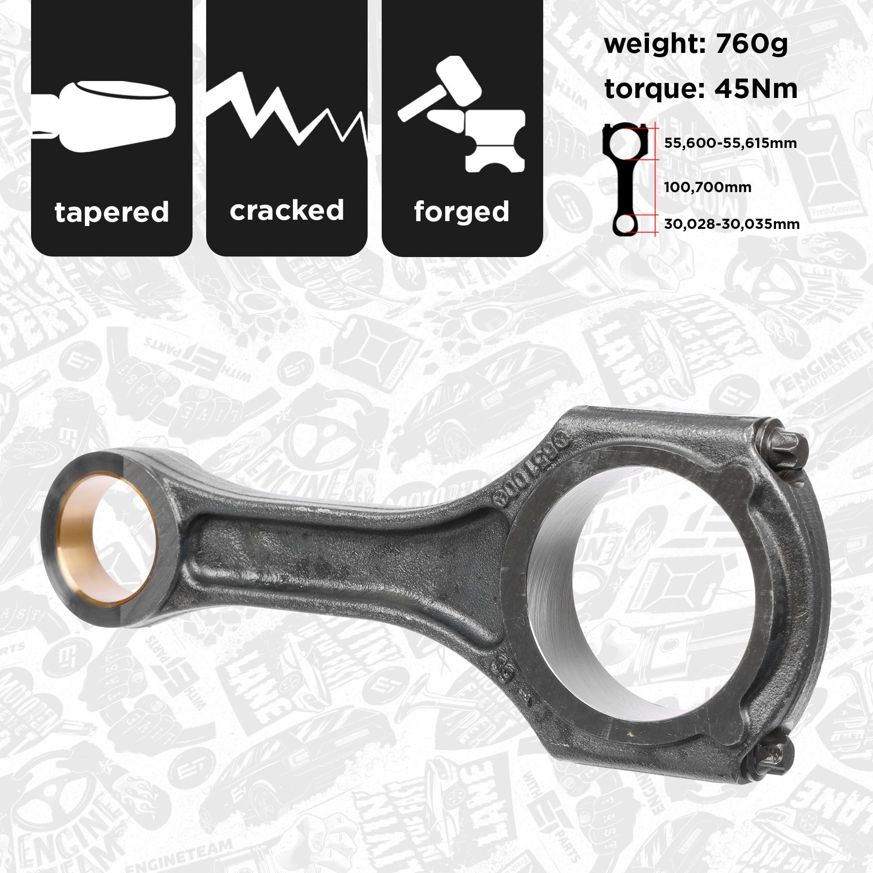 ET ENGINETEAM Connecting Rod Article number: OM0026 cheaply