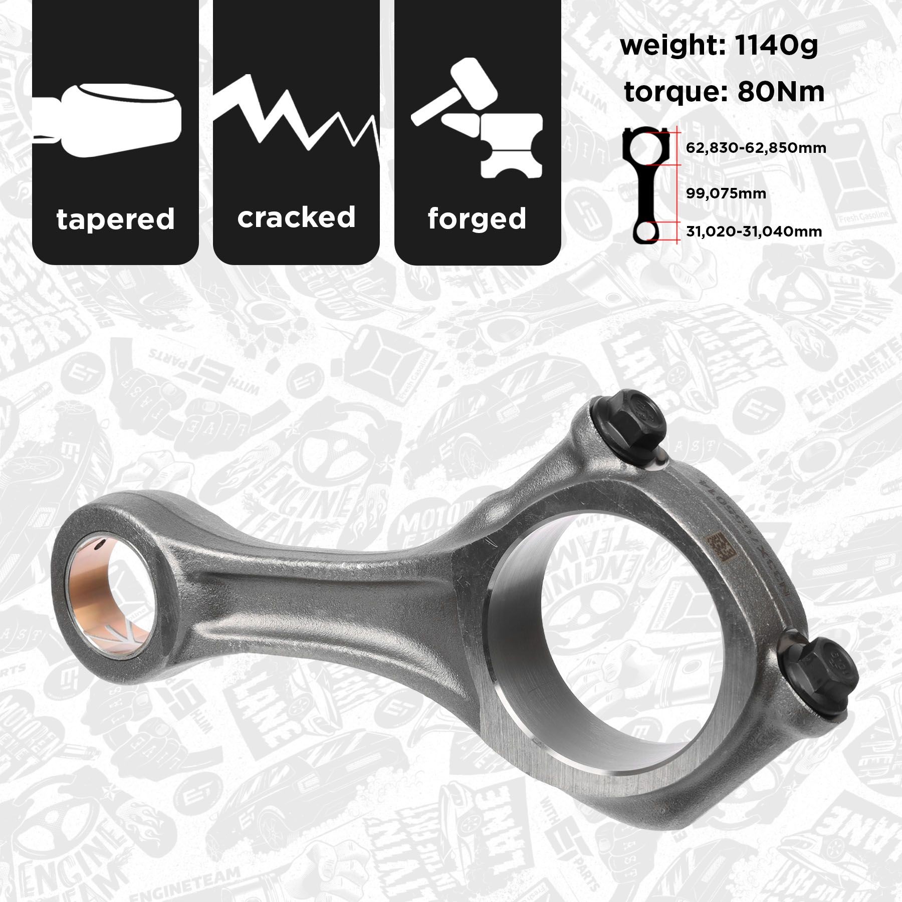 ET ENGINETEAM Connecting Rod Article number: OM0005 cheaply