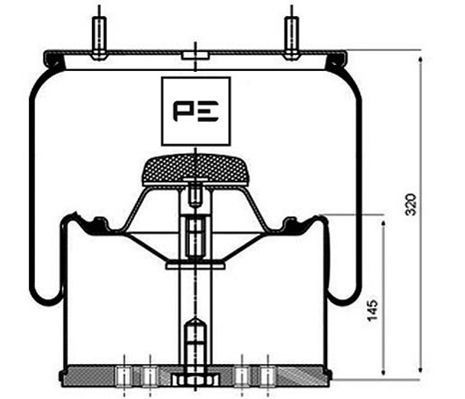 PETERS ENNEPETAL 084.116-72A Soffietto, Sospensione pneumatica 205 1.4 75 CV Benzina 2000