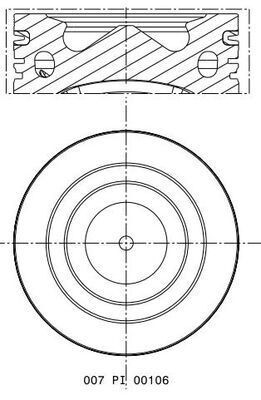 MAHLE ORIGINAL Piston Article number: 007 PI 00106 002 cheaply