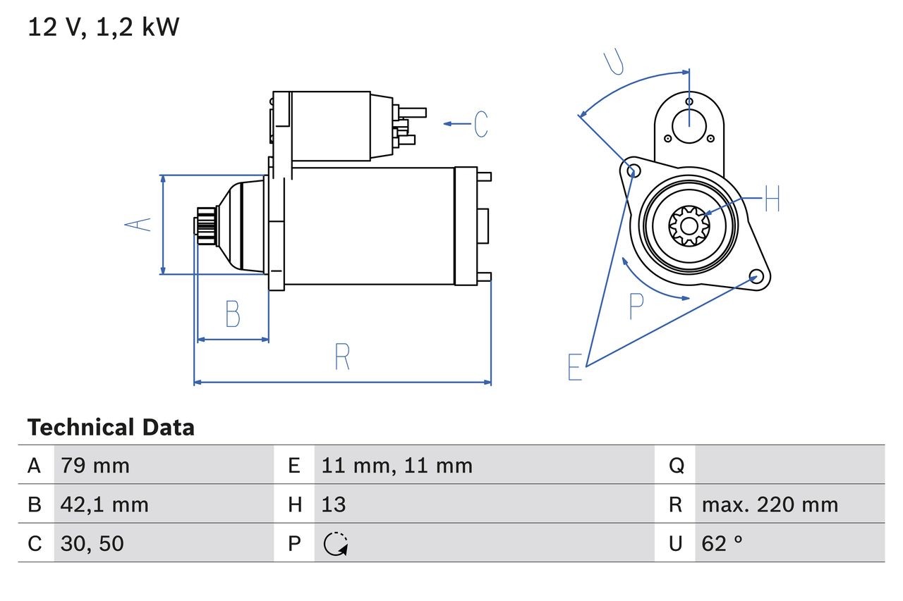 BOSCH Starter motor Article number: 0 986 026 150 cheaply