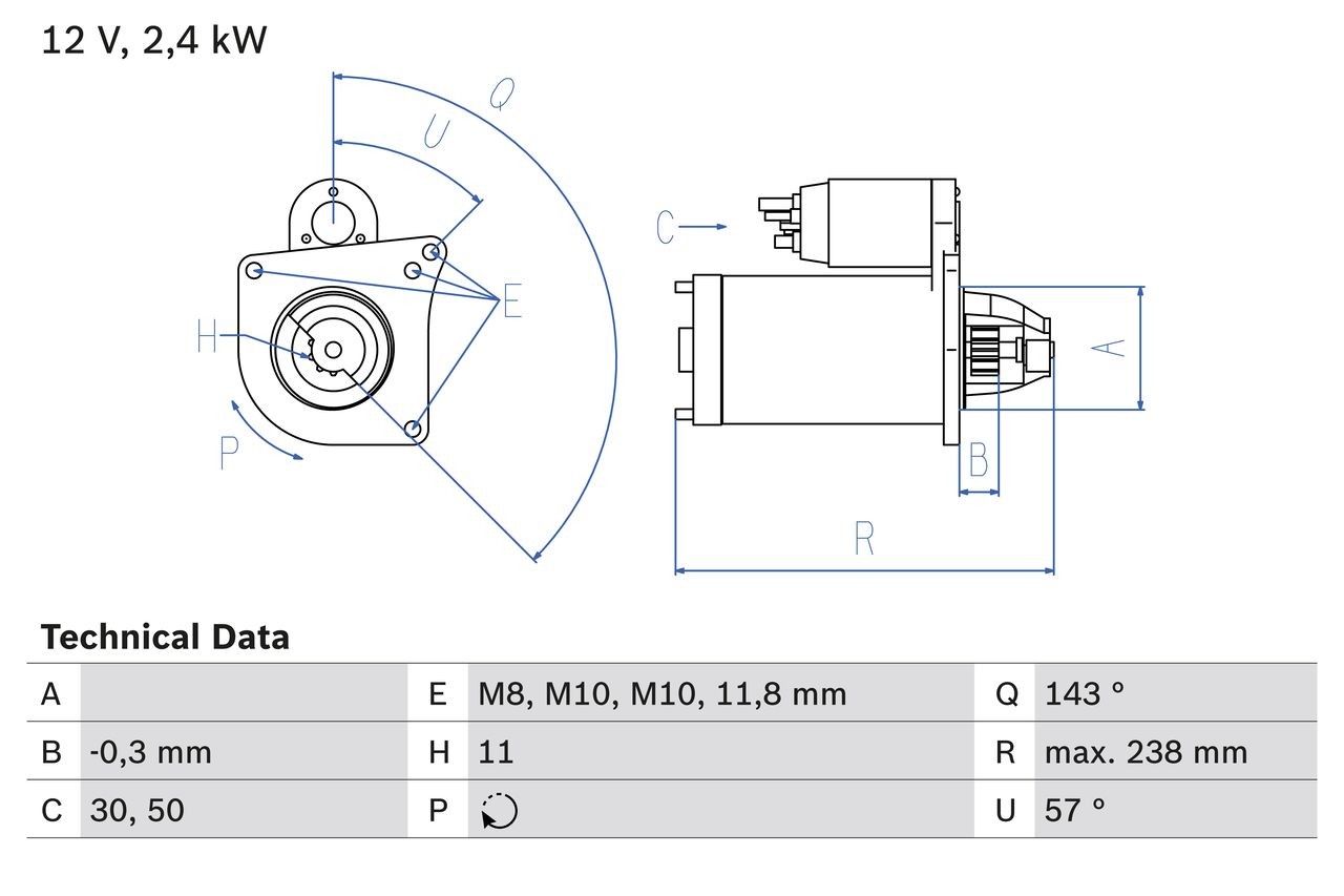BOSCH Starter motor Article number: 0 986 029 060 cheaply