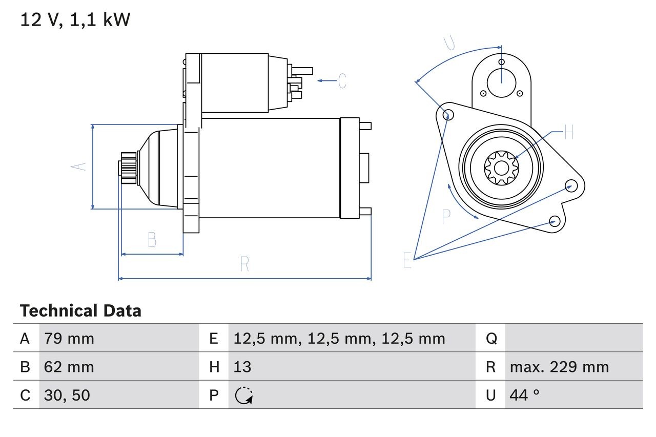 BOSCH Starter Artikli number: 0 986 029 110 soodsalt