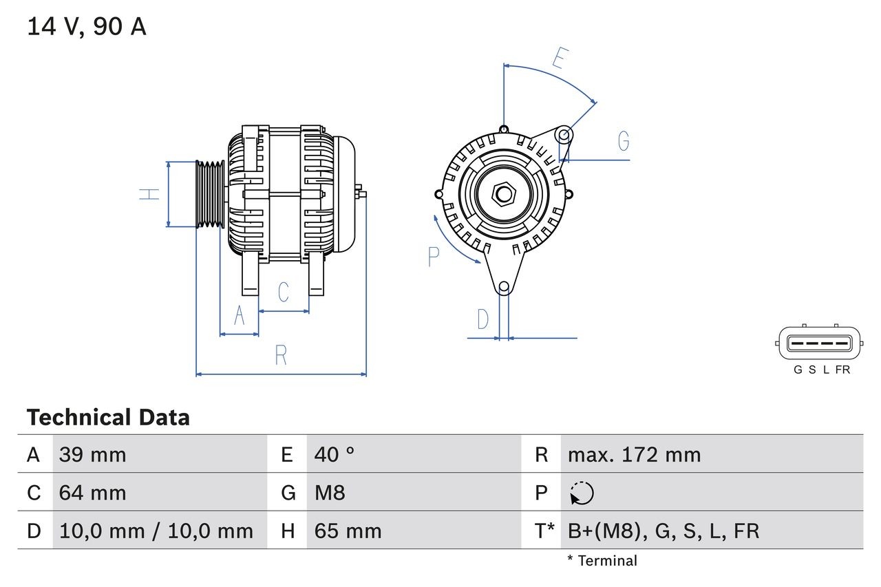 BOSCH Generator Varenummer: 0 986 083 630 billige