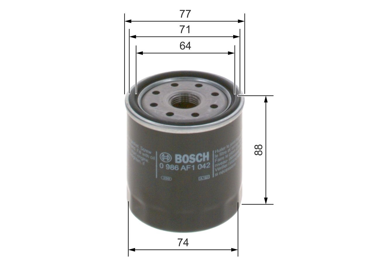 BOSCH Oil filter Article number: 0 986 AF1 042 cheaply