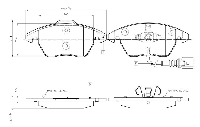 BOSCH Brake pad set Article number: 0 986 TB2 457 cheaply