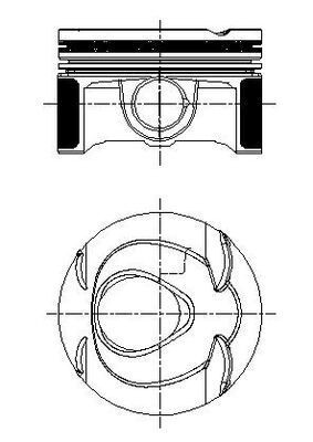 MAHLE ORIGINAL Piston Article number: 001 PI 00163 000 cheaply
