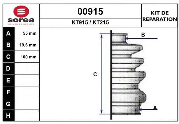 SNRA Bellow Set, drive shaft Article number: 00915 cheaply
