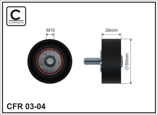 CAFFARO Deflection / Guide Pulley, v-ribbed belt Article number: 03-04 cheaply