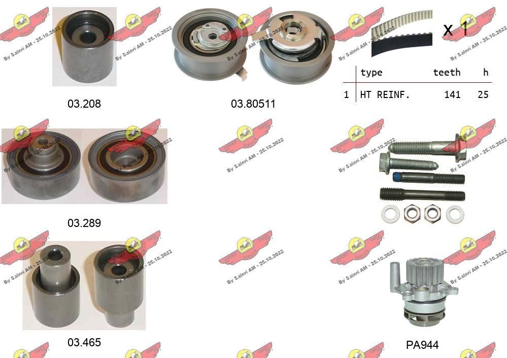 AUTOKIT Timing belt kit Article number: 04.5054PA cheaply