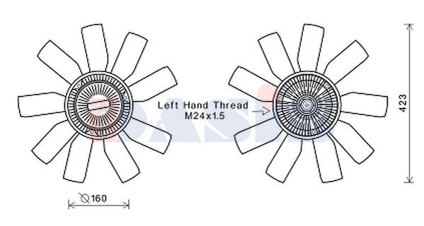 AKS DASIS Fan, radiator Article number: 048122N cheaply