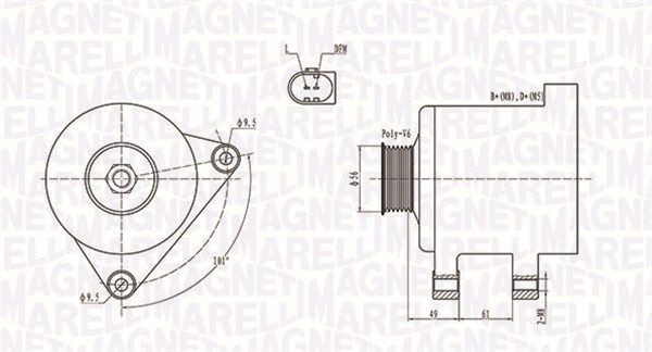 MAGNETI MARELLI Generator Varenummer: 063731782010 billige