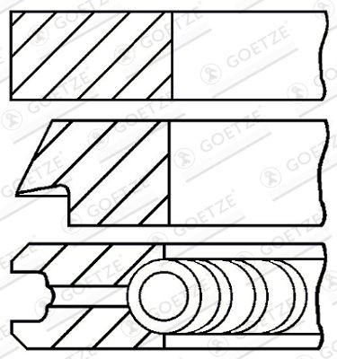 GOETZE ENGINE Piston Ring Kit Article number: 08-432207-00 cheaply