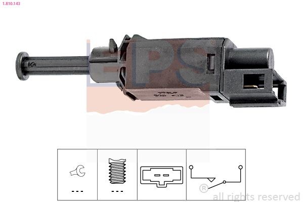 EPS 1.810.143 Switch, clutch control (cruise control) TRANSPORTER 2.5 Syncro 115 PS Petrol 2003