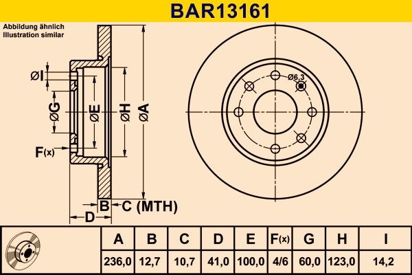 Barum Brake disc Article number: BAR13161 cheaply