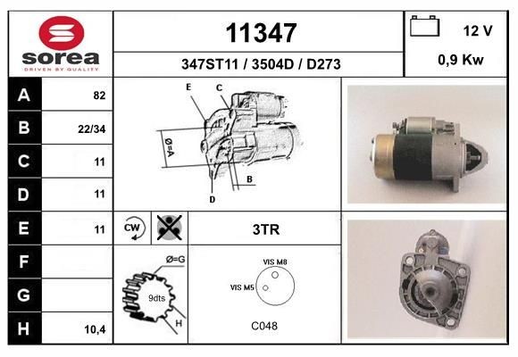 EAI Starter motor Article number: 11347 cheaply