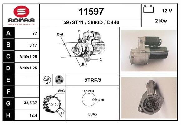 EAI Starter motor Article number: 11597 cheaply