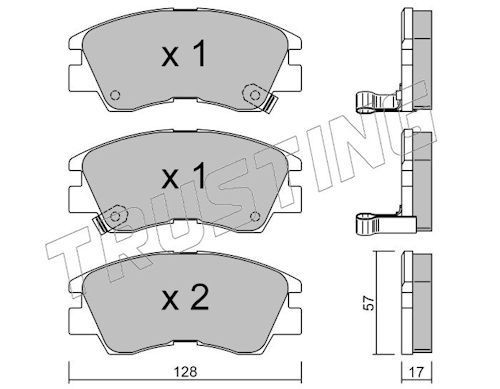 TRUSTING Brake pad set Article number: 117.0 cheaply