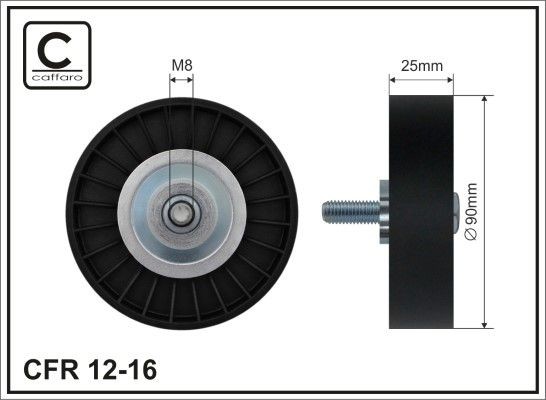 CAFFARO Deflection / Guide Pulley, v-ribbed belt Article number: 12-16 cheaply