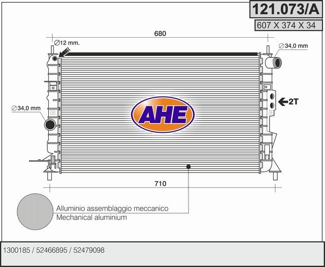 AHE Radiaator, mootorijahutus Artikli number: 121.073/A soodsalt