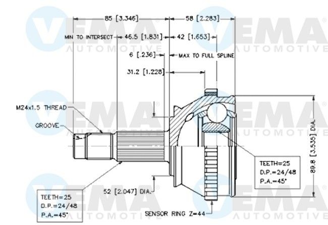VEMA Kit giunti semiasse Numero articolo: 18252 poco costoso