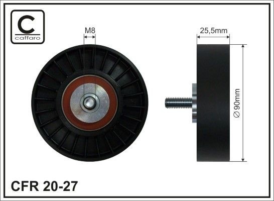 CAFFARO Deflection / Guide Pulley, v-ribbed belt Article number: 20-27 cheaply