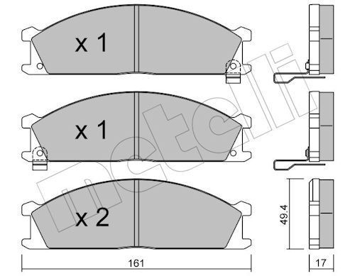 METELLI Brake pad set Article number: 22-0107-1 cheaply