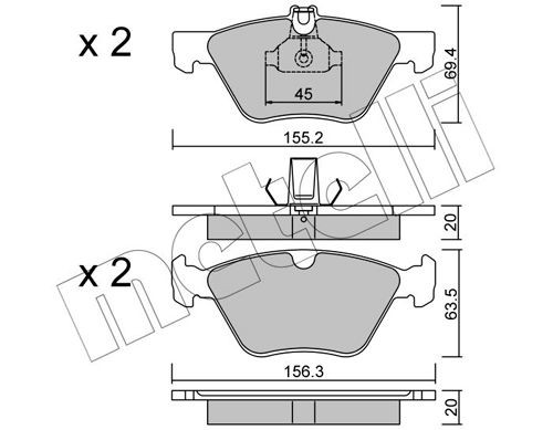 METELLI Brake pad set Article number: 22-0252-0 cheaply