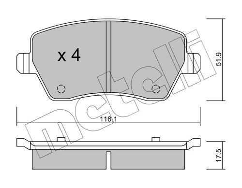 METELLI Brake pad set Article number: 22-0485-0 cheaply
