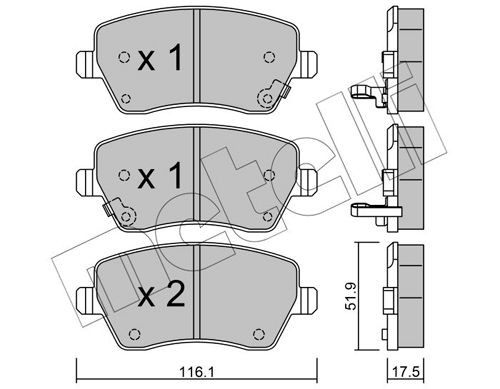METELLI Brake pad set Article number: 22-0485-2 cheaply