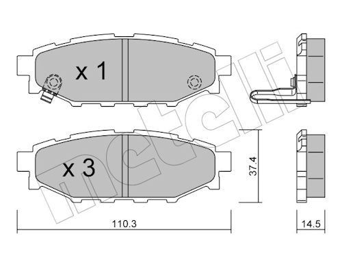 METELLI Brake pad set Article number: 22-0764-0 cheaply