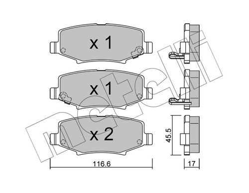 METELLI Brake pad set Article number: 22-0863-1 cheaply