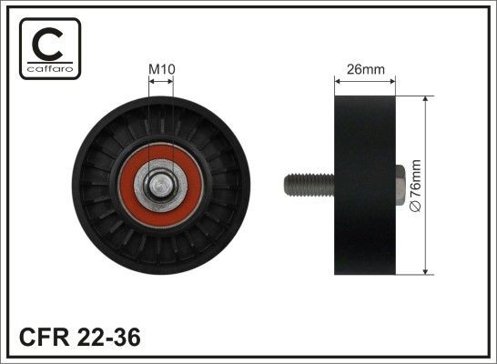 CAFFARO Deflection / Guide Pulley, v-ribbed belt Article number: 22-36 cheaply