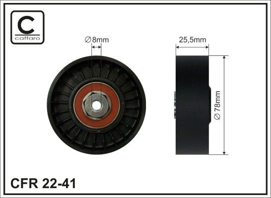 CAFFARO Deflection / Guide Pulley, v-ribbed belt Article number: 22-41 cheaply