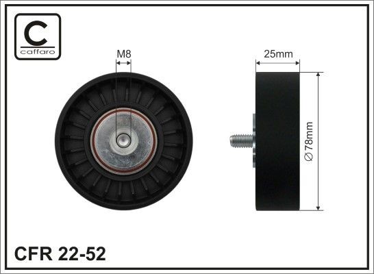 CAFFARO Deflection / Guide Pulley, v-ribbed belt Article number: 22-52 cheaply
