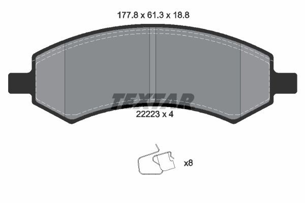 TEXTAR Brake pad set Article number: 2222301 cheaply