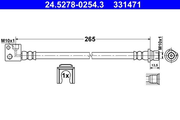 ATE Brake hose Article number: 24.5278-0254.3 cheaply