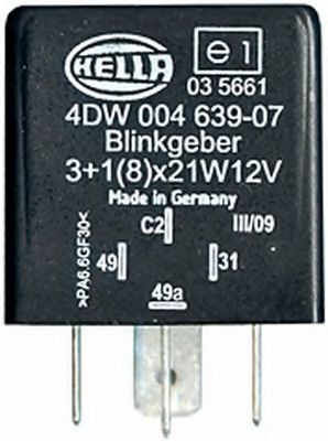 HELLA Flasher Unit Article number: 4DW 004 639-077 cheaply